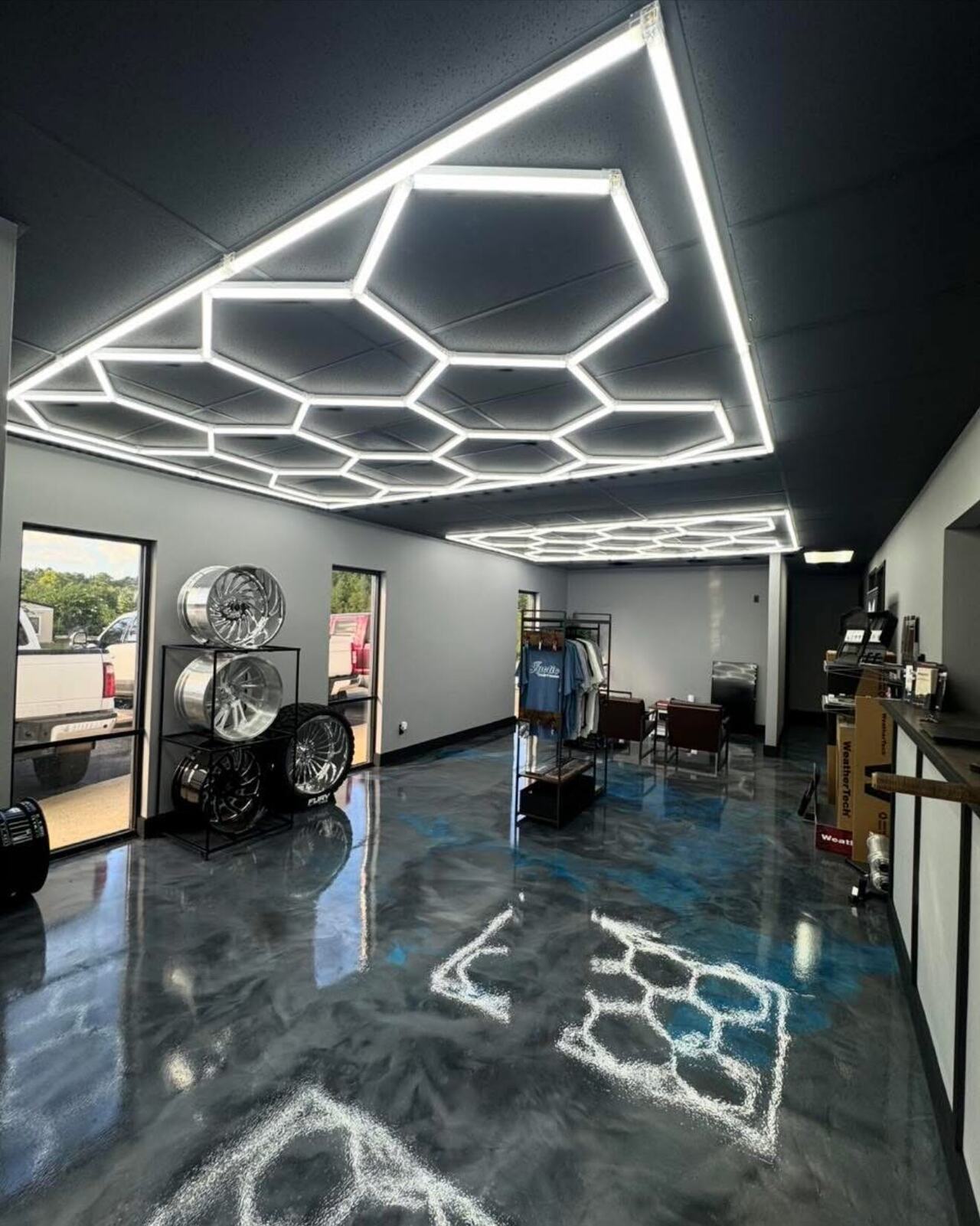 Premium epoxy flake garage floor coating installed in Columbus, Georgia